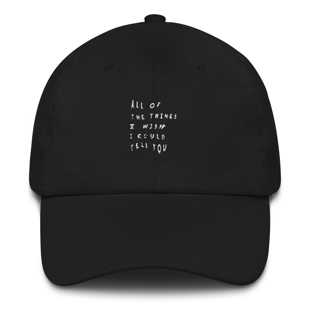 Large Text Hat Black