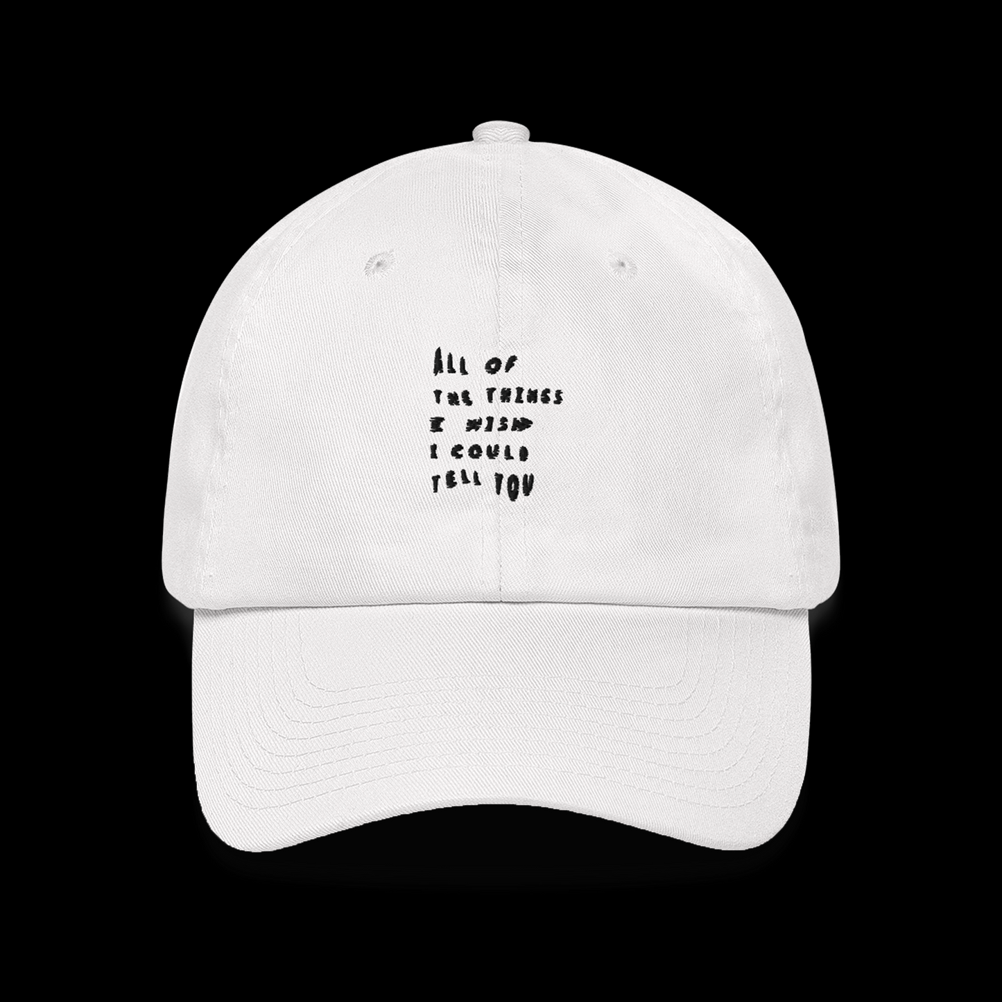 Large Text Hat White